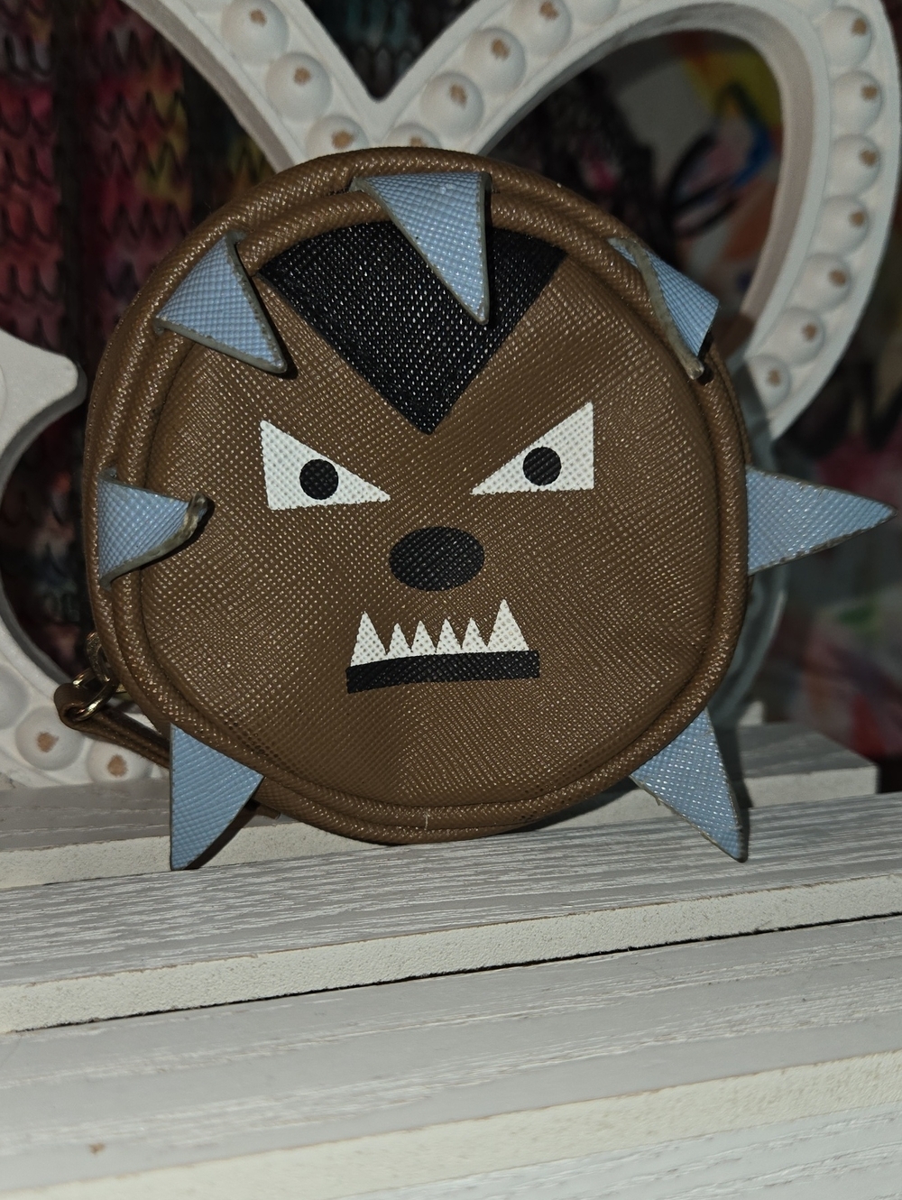 Kids Brown Novelty Spike Coin Pouch - Unbranded
